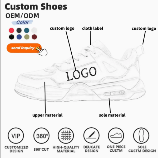 Man Sports Running Shoes Supplier Casual Sneakers Custom Logo Brand Designer Air Retro J4s Basketball Shoes Manufacture Custom - Image 4